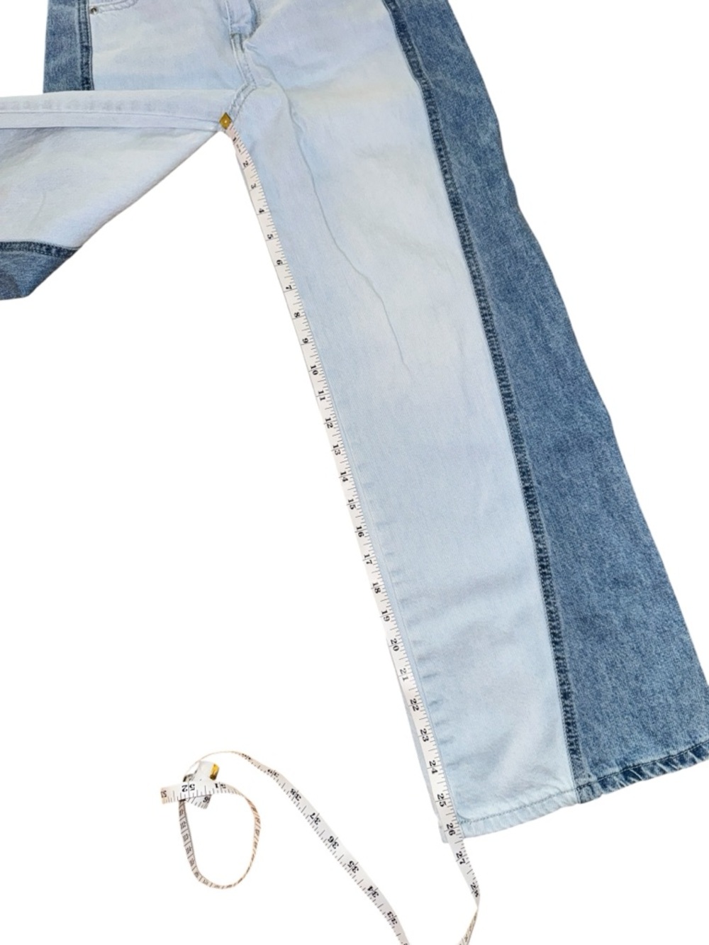 Tractr Girls Wide Leg Light Wash Patchwork Jeans Size 12 - Picture 5 of 8